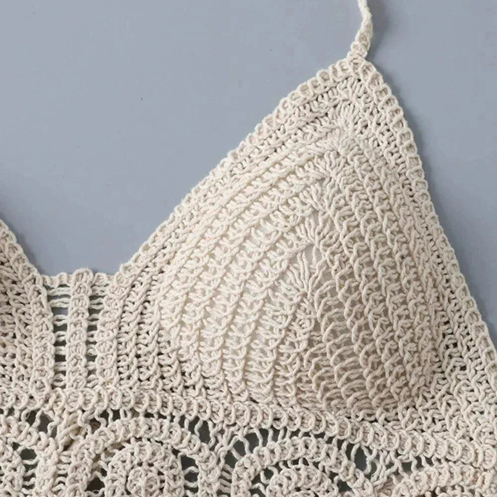 Boho Fringe Tank - Piña Colada