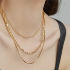 Stainless Steel Multi Layer Necklace - Piña Colada