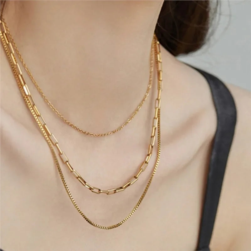 Stainless Steel Multi Layer Necklace - Piña Colada