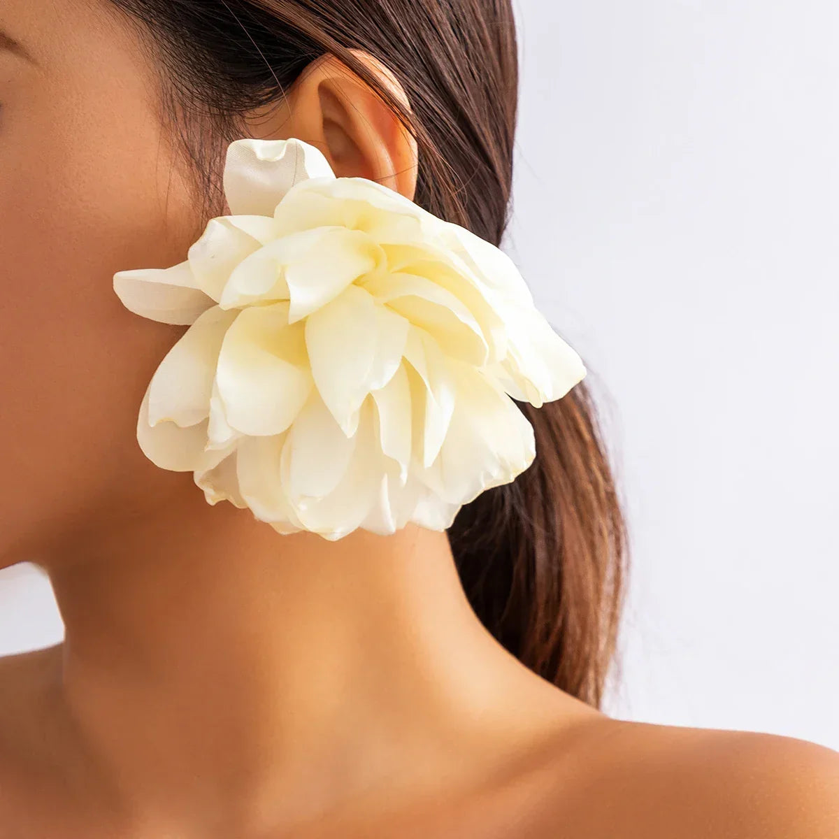 Red Big Flower Drop Earrings - Piña Colada