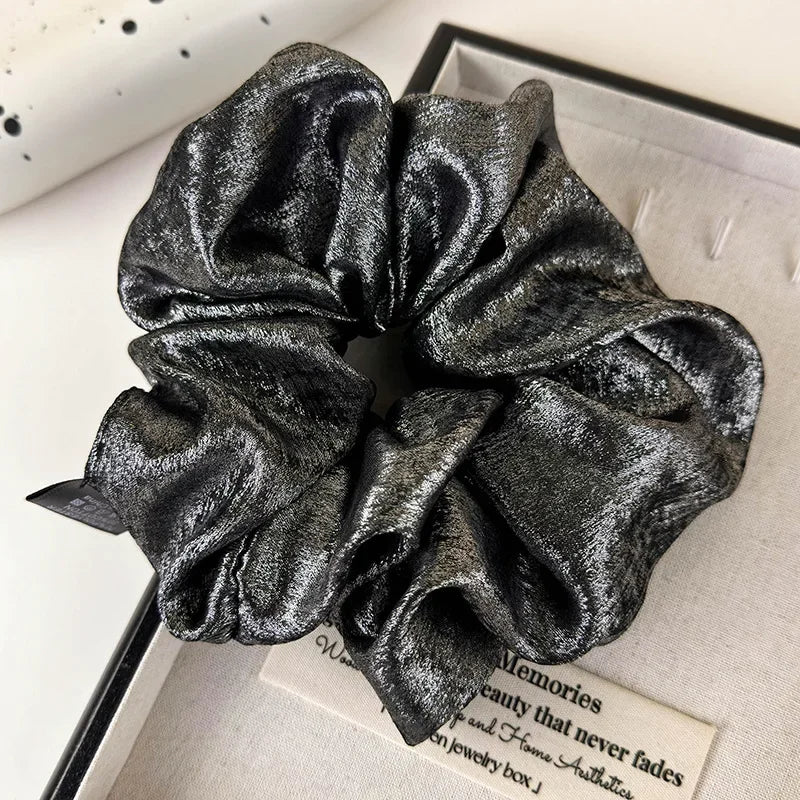 Oversized Glossy Silk Scrunchies - Piña Colada