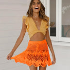 Handmade Crochet Hollow Out Swimwear Cover Up - Piña Colada