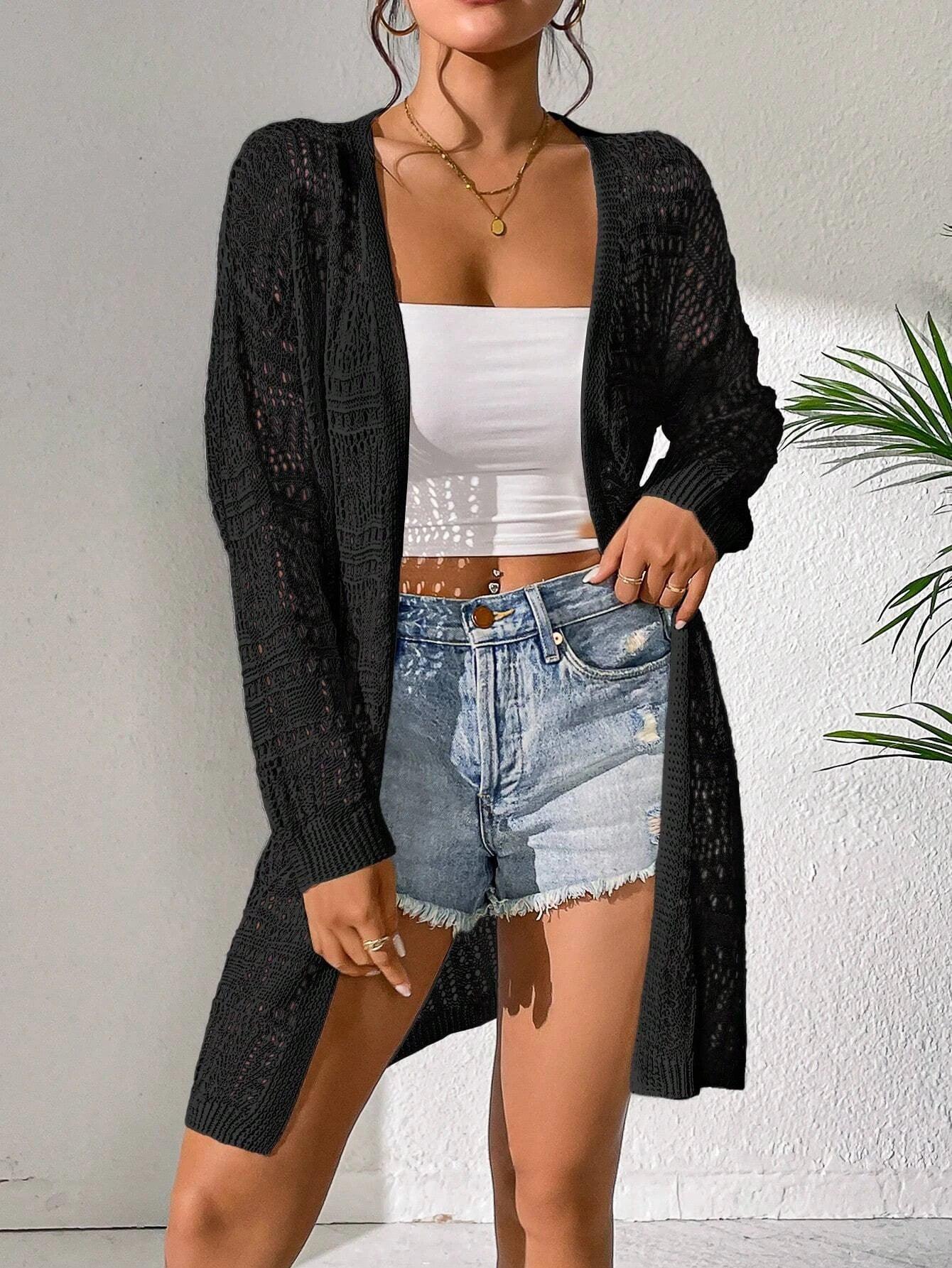Knitted Cardigan Loose Fitting - Piña Colada