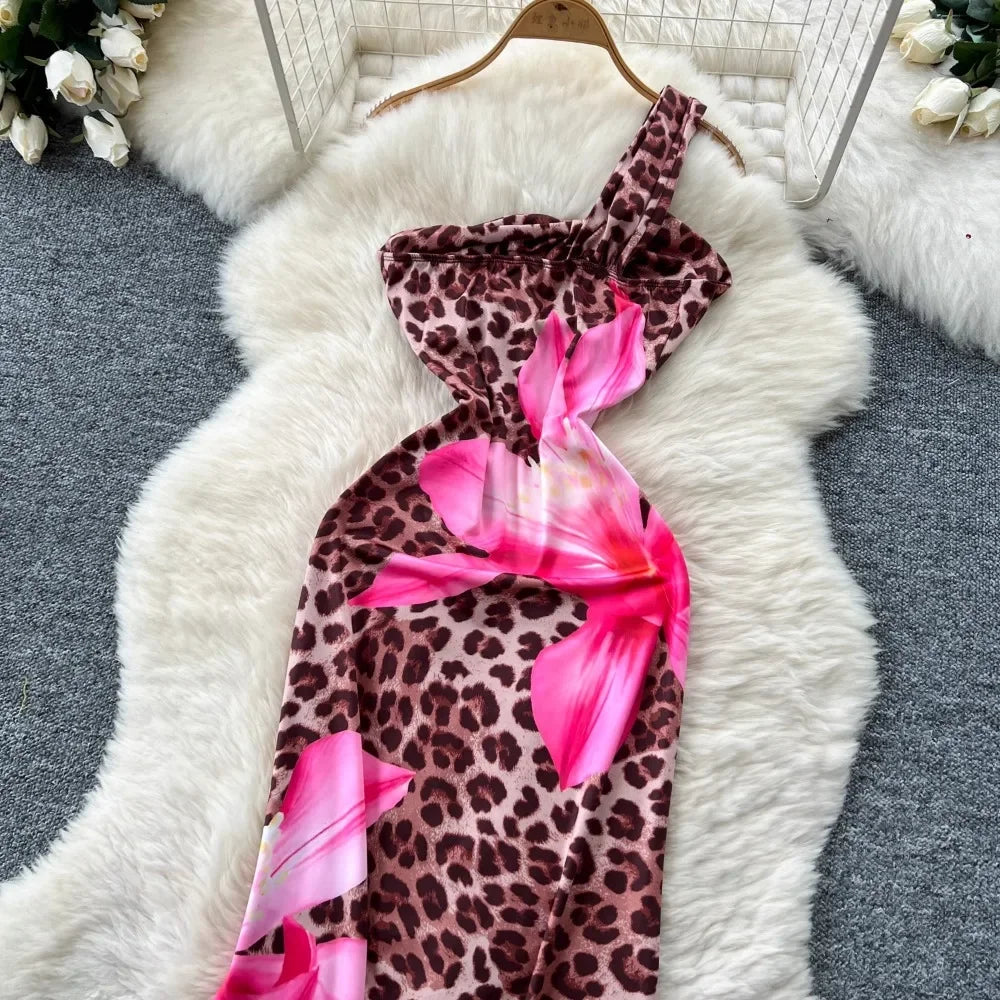 Hollow Out Shoulder Long Dress - Piña Colada