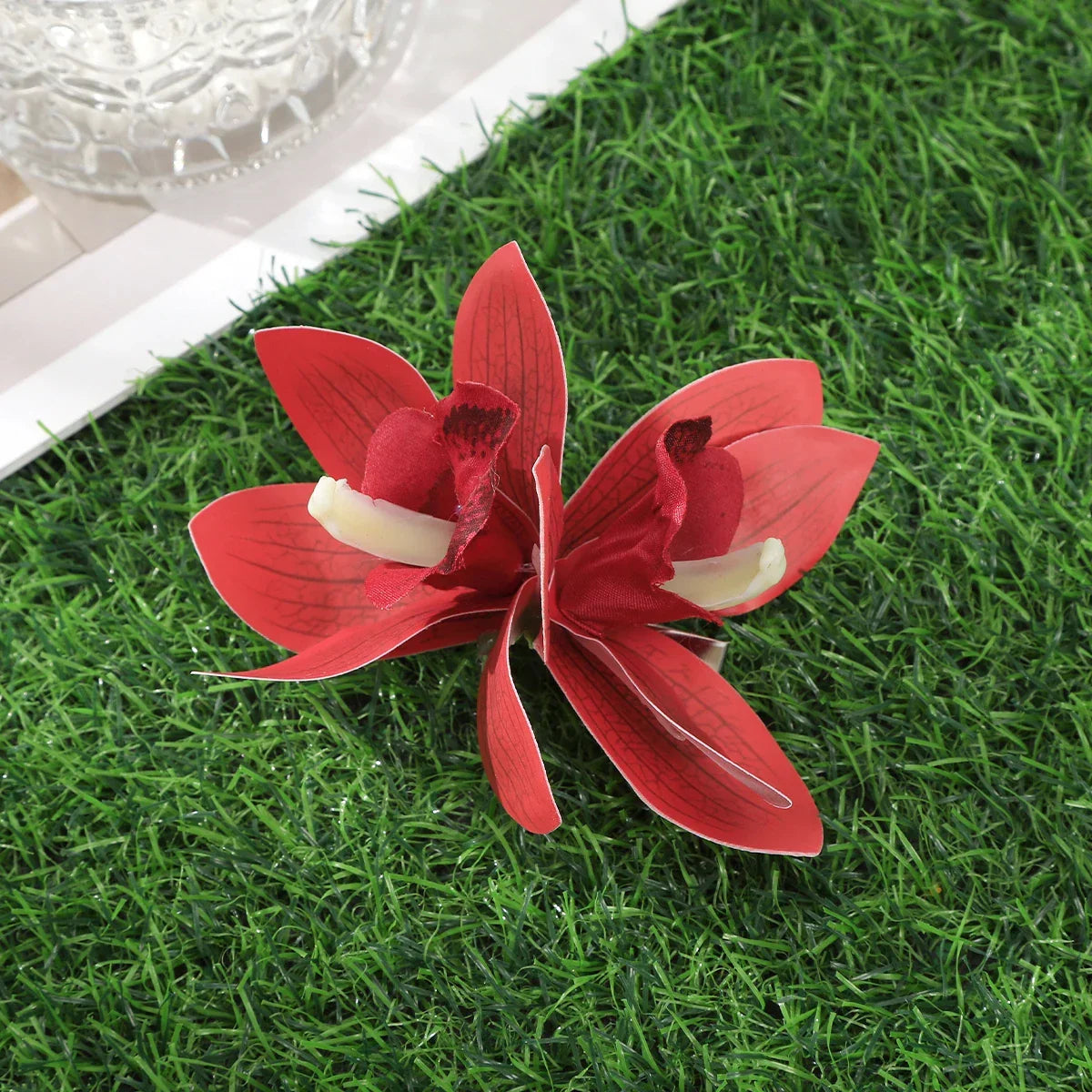 Orchid Flowers Hair Clips - Piña Colada