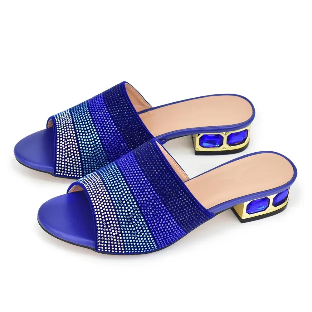 Rhinestone Crystal Sandals - Piña Colada