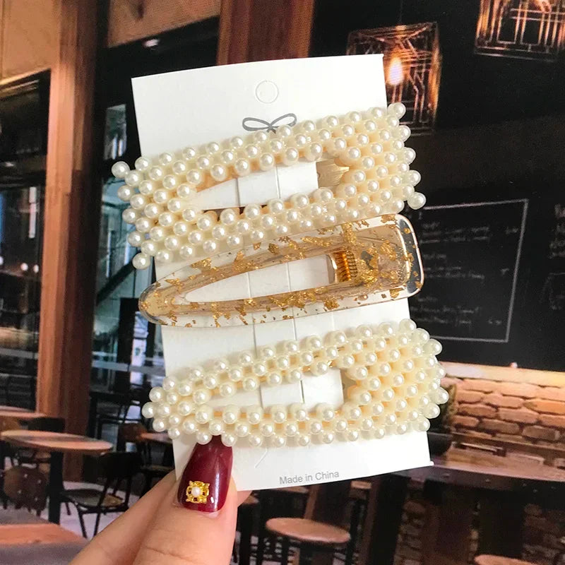 Flower Pearl Hair Clip - Piña Colada