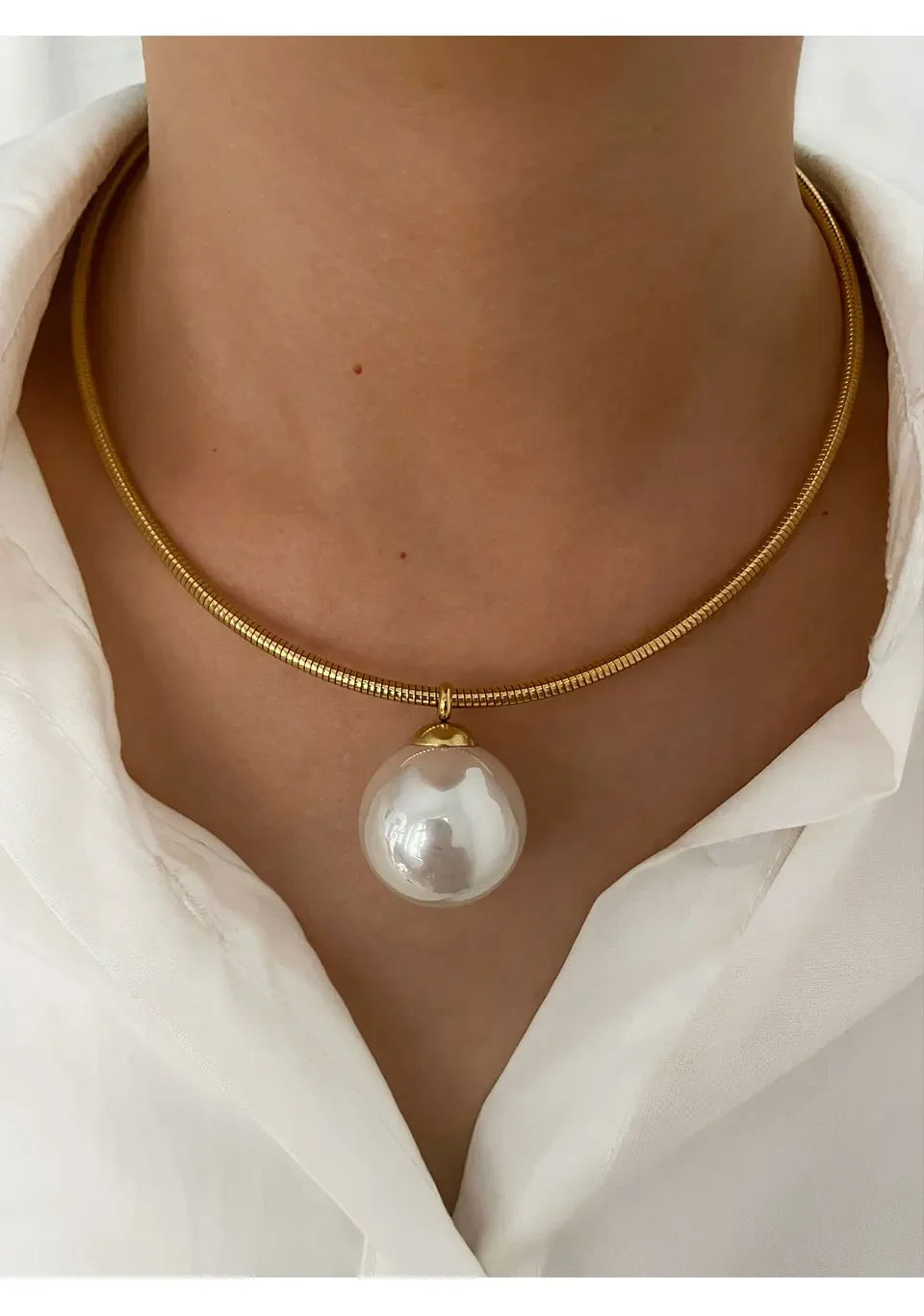 Pearl Pendant Necklace - Piña Colada