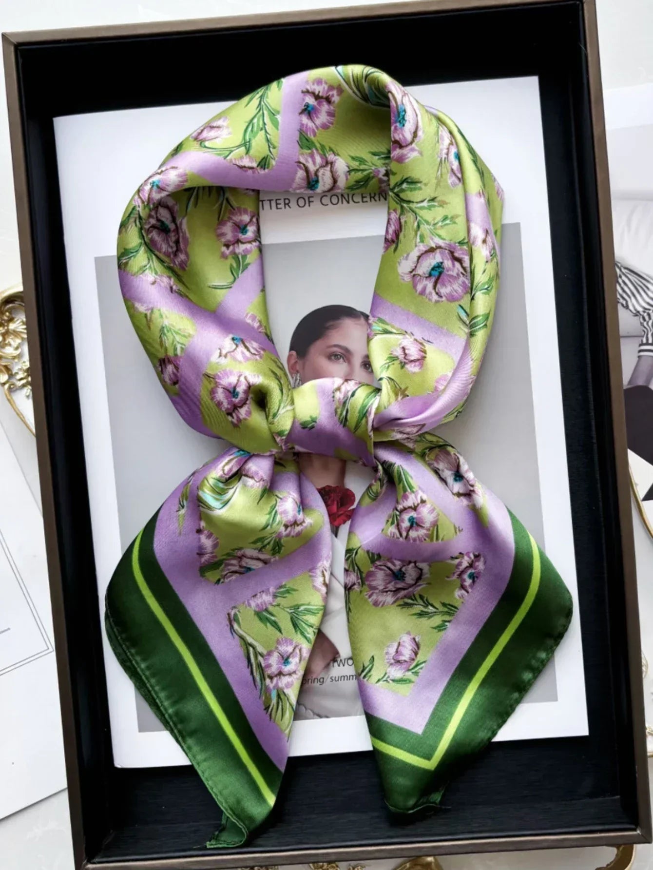 Silk Square Scarf Spring - Piña Colada