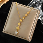 Trendy Stainless Steel Ball Pendant Necklace for Women - Piña Colada
