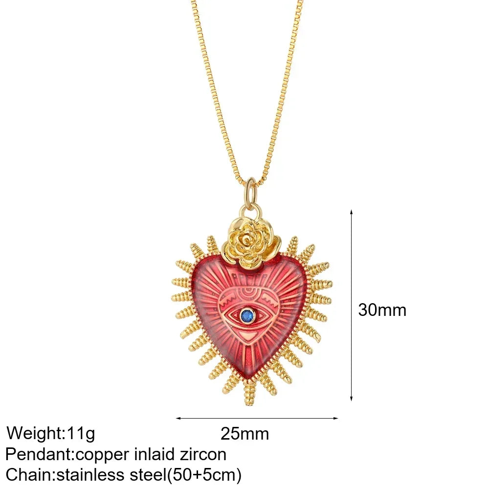Gold Pendant Long Stainless Steel Chains - Piña Colada