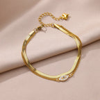 Stainless Steel Gold-Plated Anklet for Women - Piña Colada