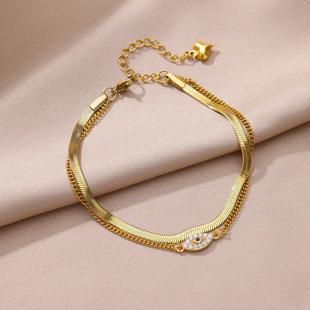 Stainless Steel Gold-Plated Anklet for Women - Piña Colada