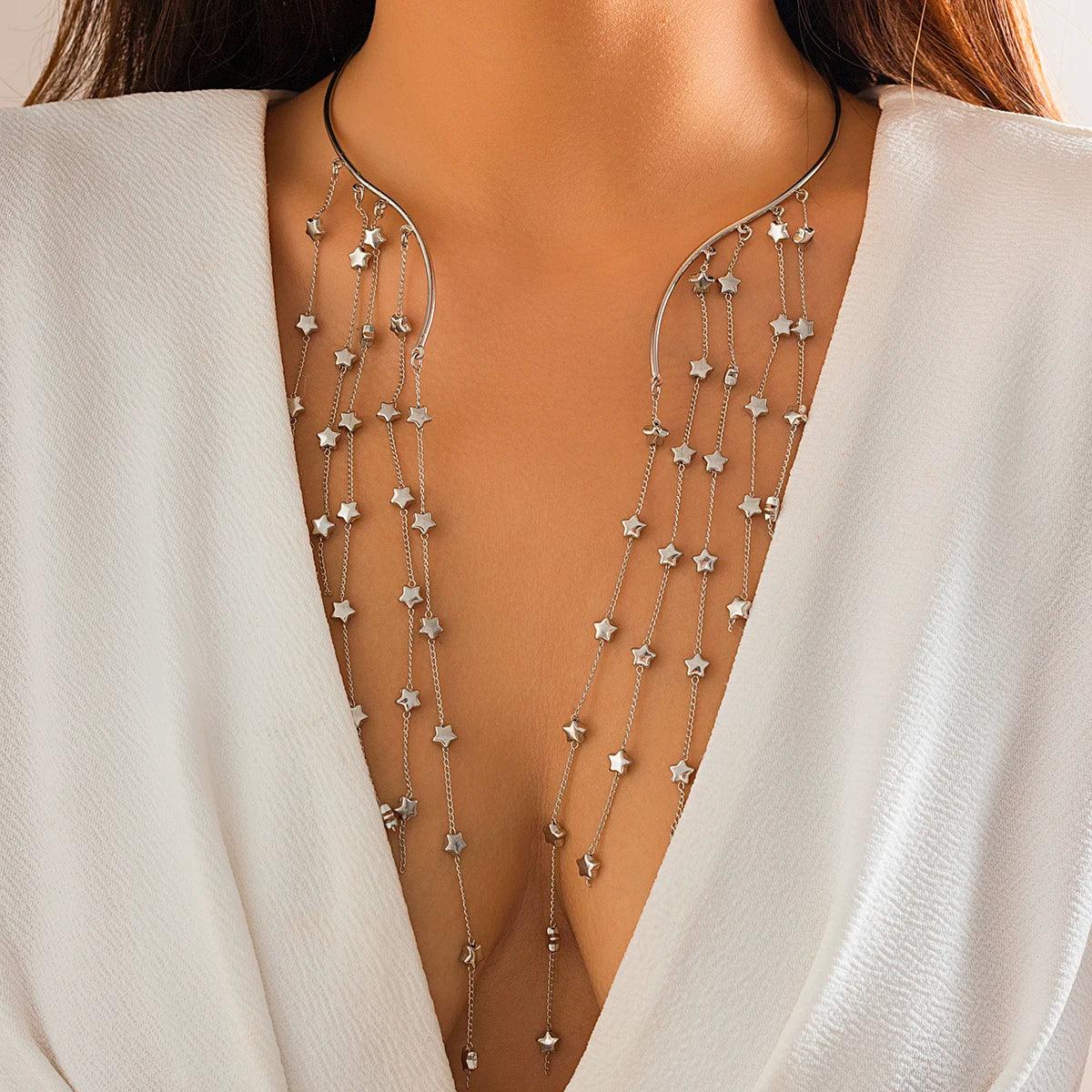 Pearl Star Necklace Open Collar - Piña Colada