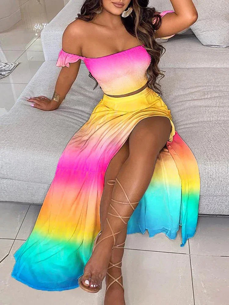 2-Piece Boho Off-Shoulder - Piña Colada