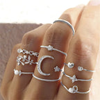 Boho Zircon Rings Set - Piña Colada