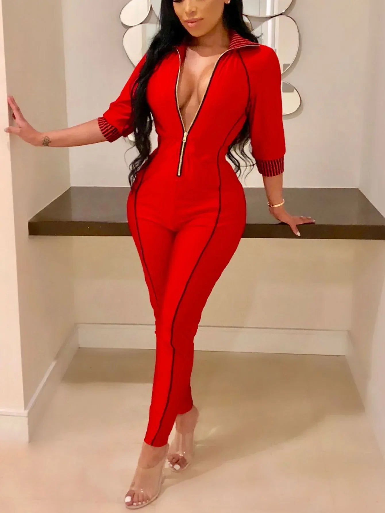 Casual Skinny Jumpsuit - Piña Colada