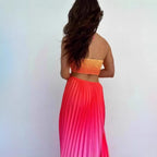 Gradient Dopamine Neckline Sleeveless Dress - Piña Colada
