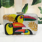 Novelty Toucan Bird Women Crystal Evening Bags Rhinestones - Piña Colada