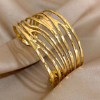 Geometric Hollow Cuff Bracelet - Piña Colada