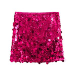High Waist Sequined Mini Skirt - Piña Colada