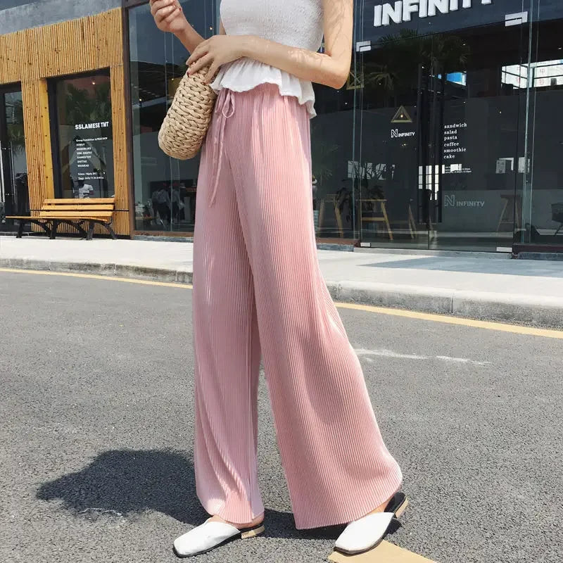 Wide Leg Pants Pleated - Piña Colada