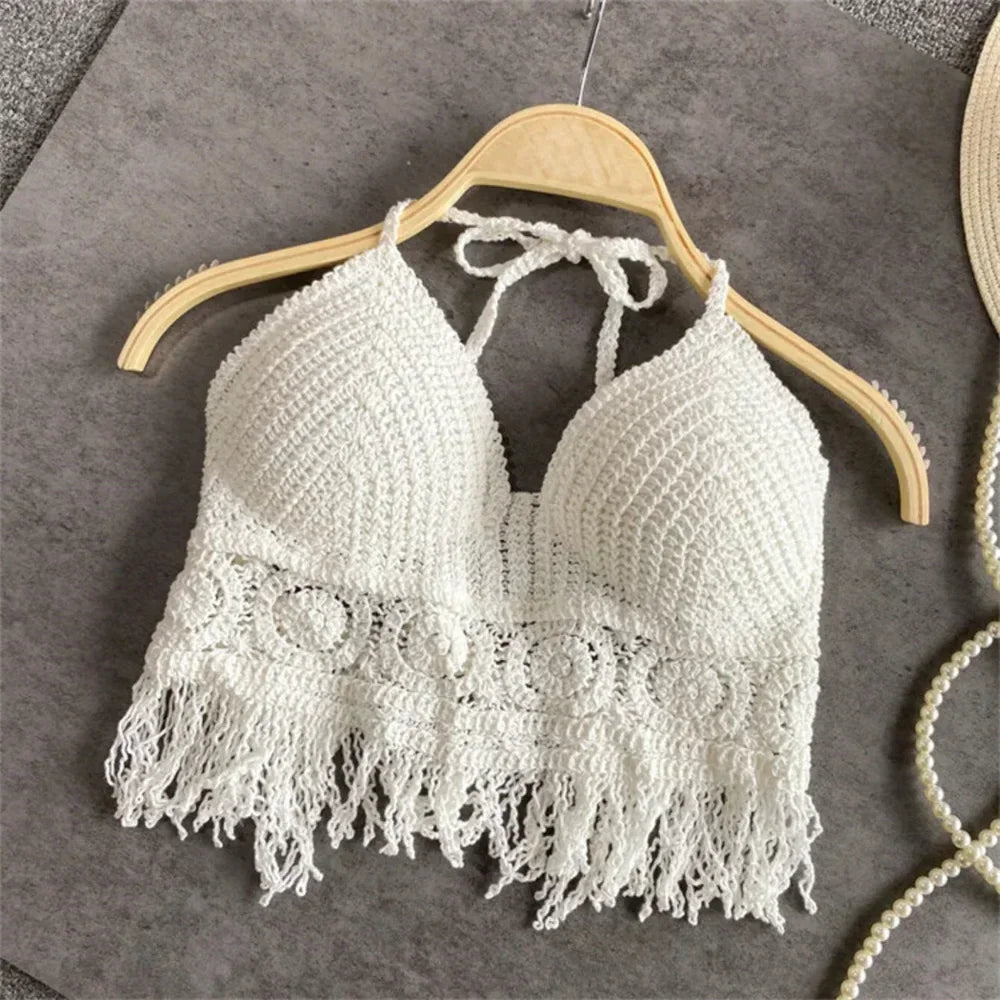 Boho Fringe Tank - Piña Colada