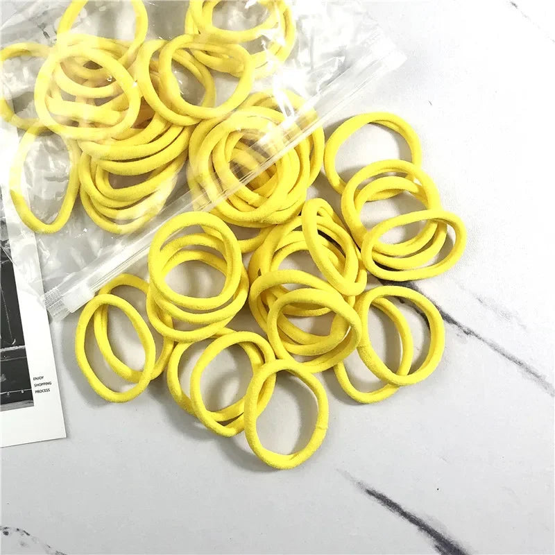 50PCS Elastic Hair Bands Set - Piña Colada