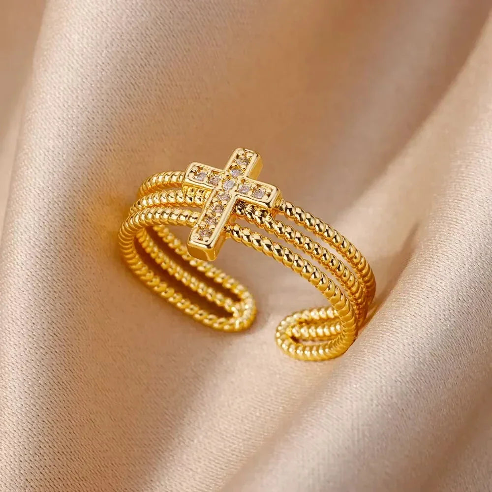 Zircon Geometric Rings - Piña Colada