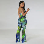 Floral Bodycon Jumpsuit - Piña Colada
