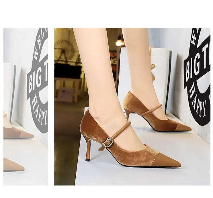 Pumps Pointed High Heels Stilettos - Piña Colada
