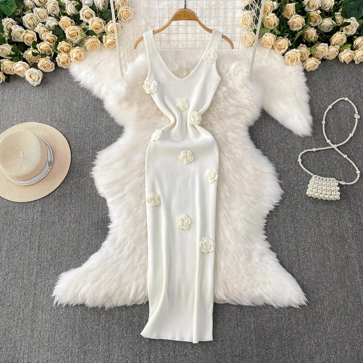 Chic Off Bodycon Dress Wrap Knitted - Piña Colada