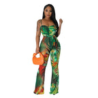 Floral Bodycon Jumpsuit - Piña Colada