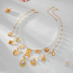 2Pcs/Set Butterfly Sunflower Necklace - Piña Colada