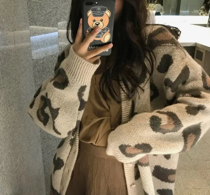 Leopard Print Sweater - Piña Colada