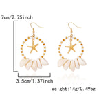 Boho Sea Shell Earrings - Piña Colada