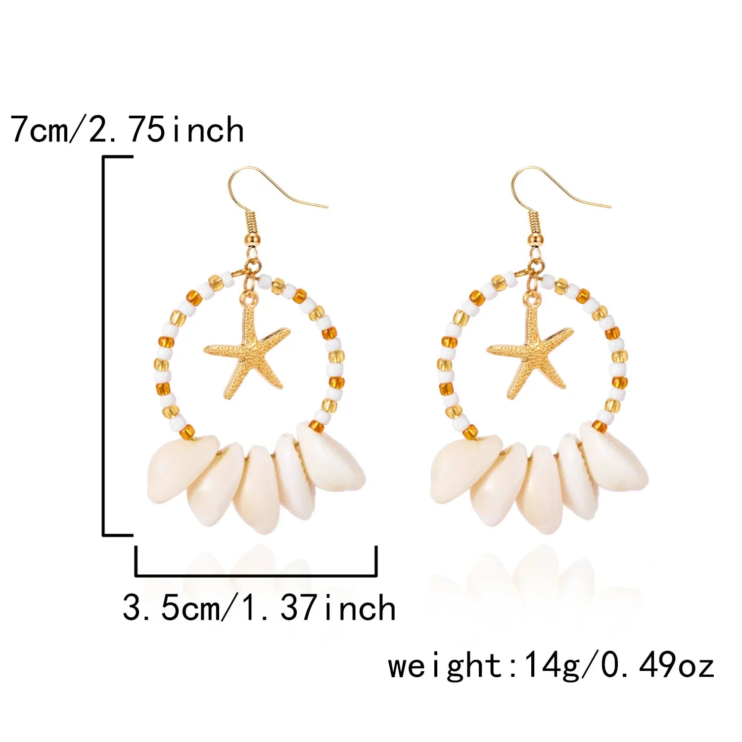 Boho Sea Shell Earrings - Piña Colada