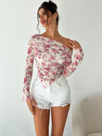 Long Sleeved Top Floral - Piña Colada