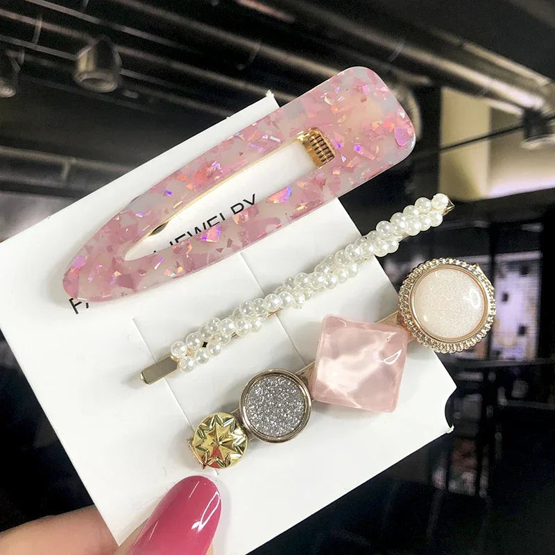 3/4pcs Set Pearl Hair Clip - Piña Colada