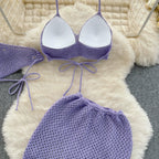 Halter Knit Two-Piece Set - Piña Colada
