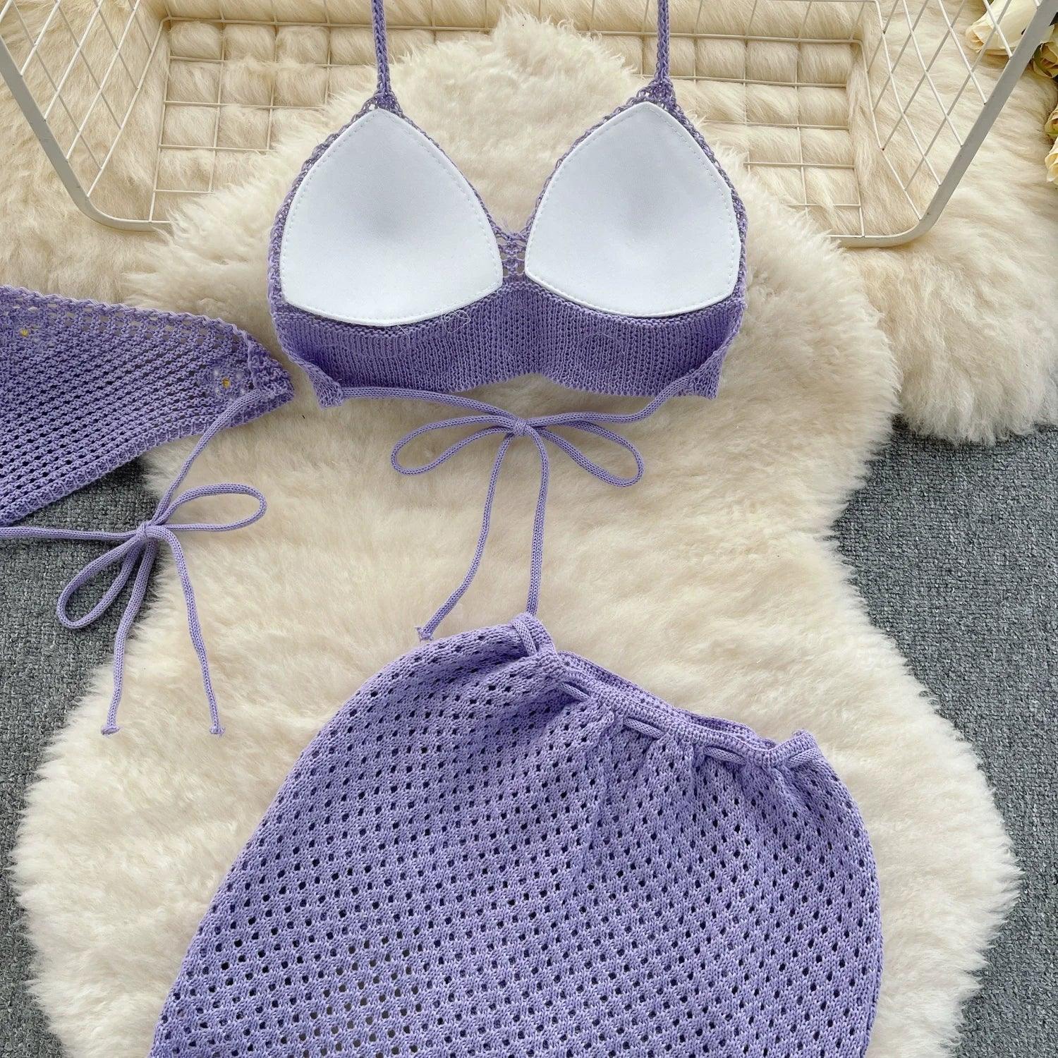 Halter Knit Two-Piece Set - Piña Colada