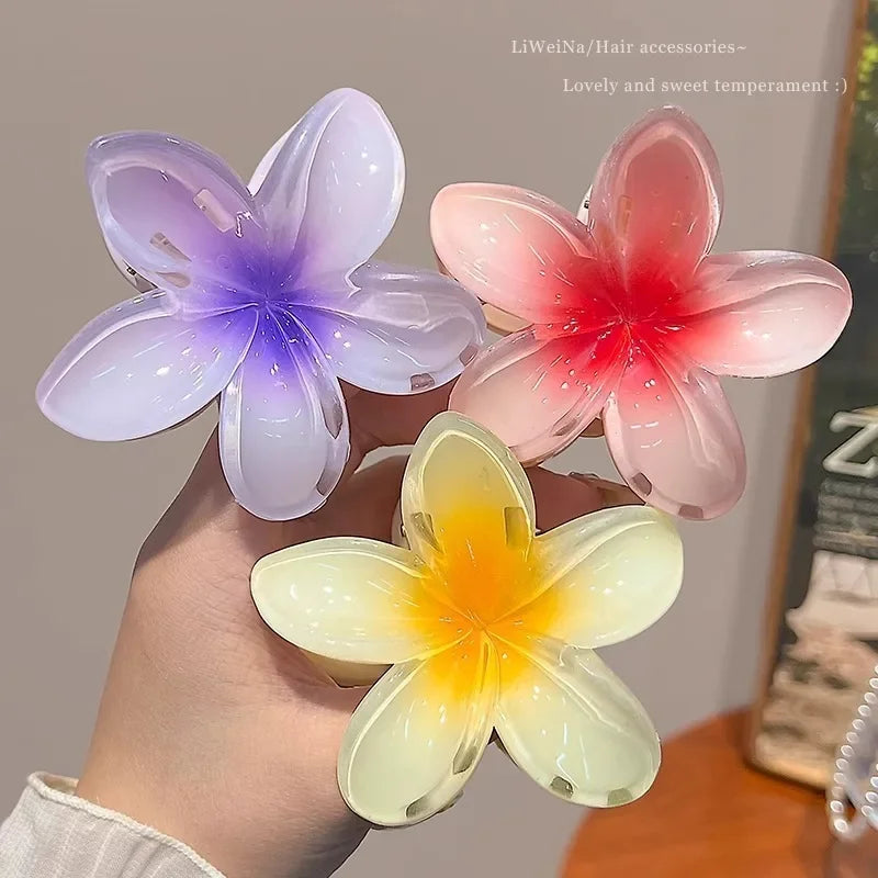 Gradient Hair Clips Women Flower - Piña Colada