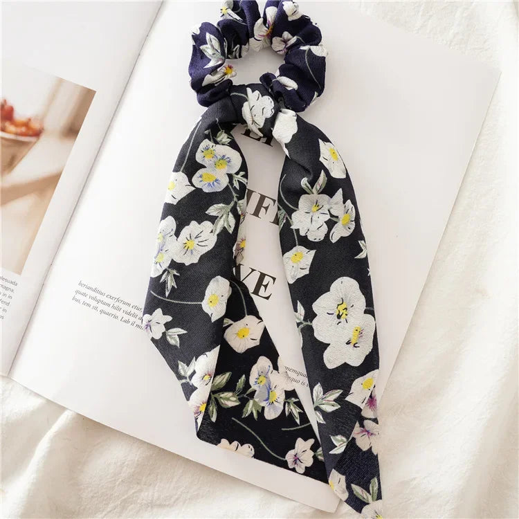 Print Bow Satin Long Ribbon - Piña Colada