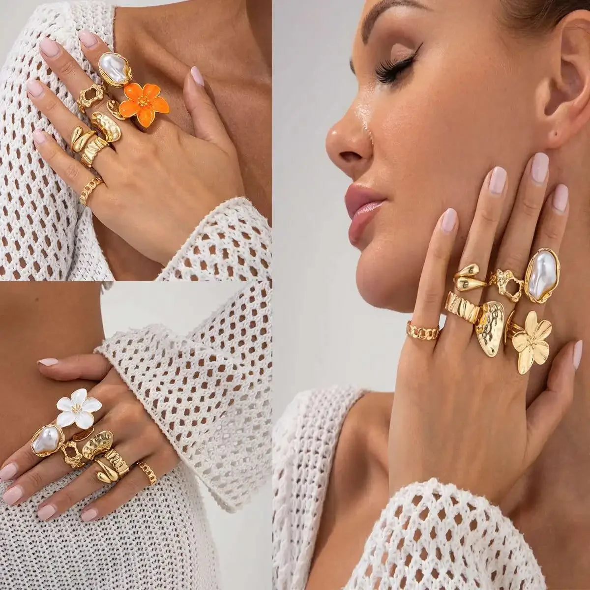 Pearl Open Rings - Piña Colada