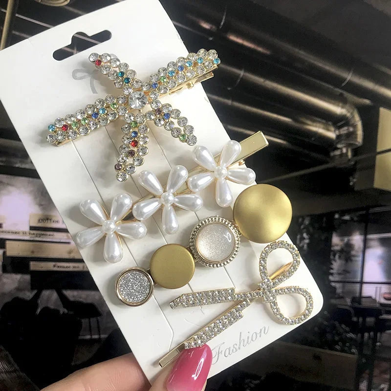 3/4pcs Set Pearl Hair Clip - Piña Colada