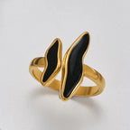 Wavy Crystal Open Ring