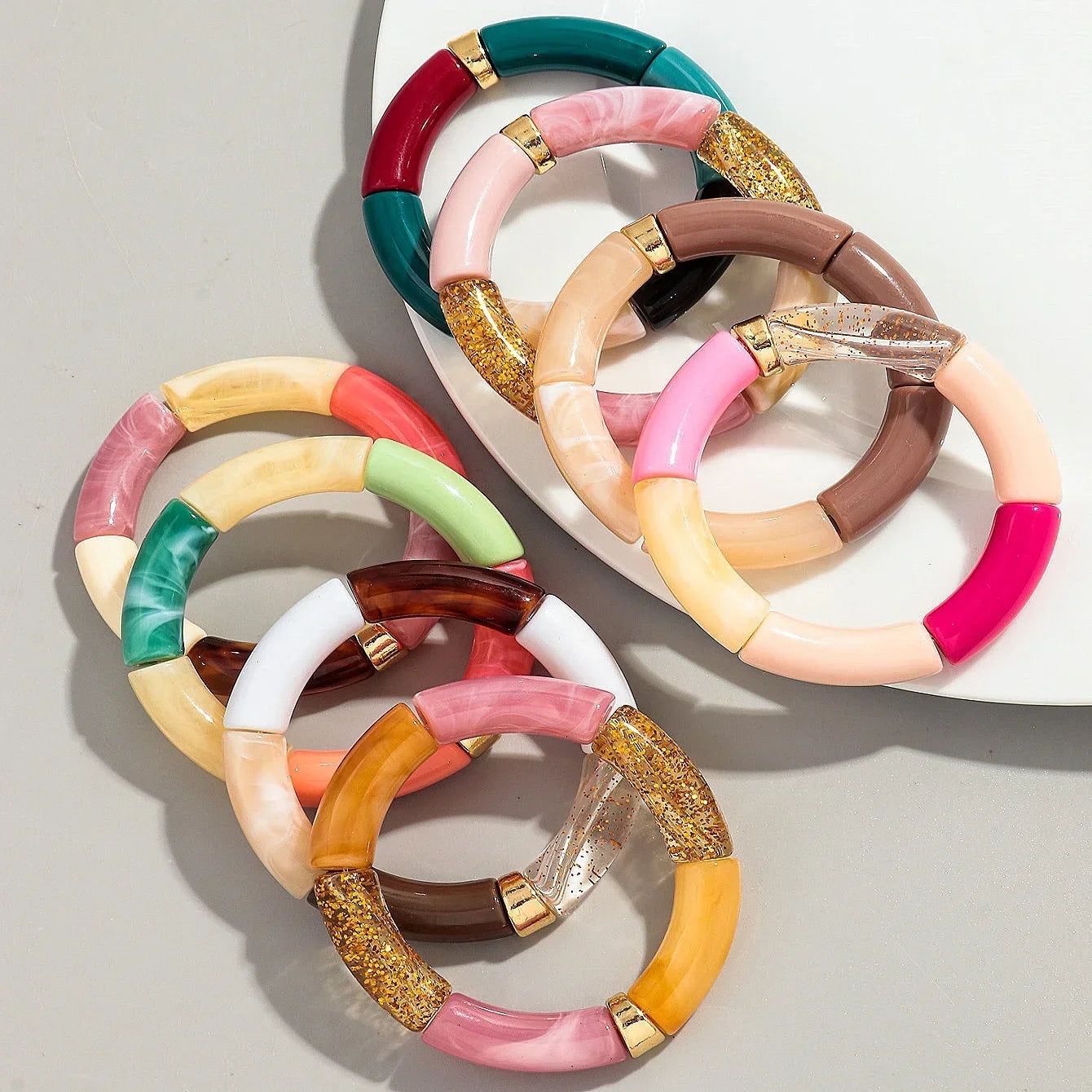 Acrylic Design Bracelet - Piña Colada