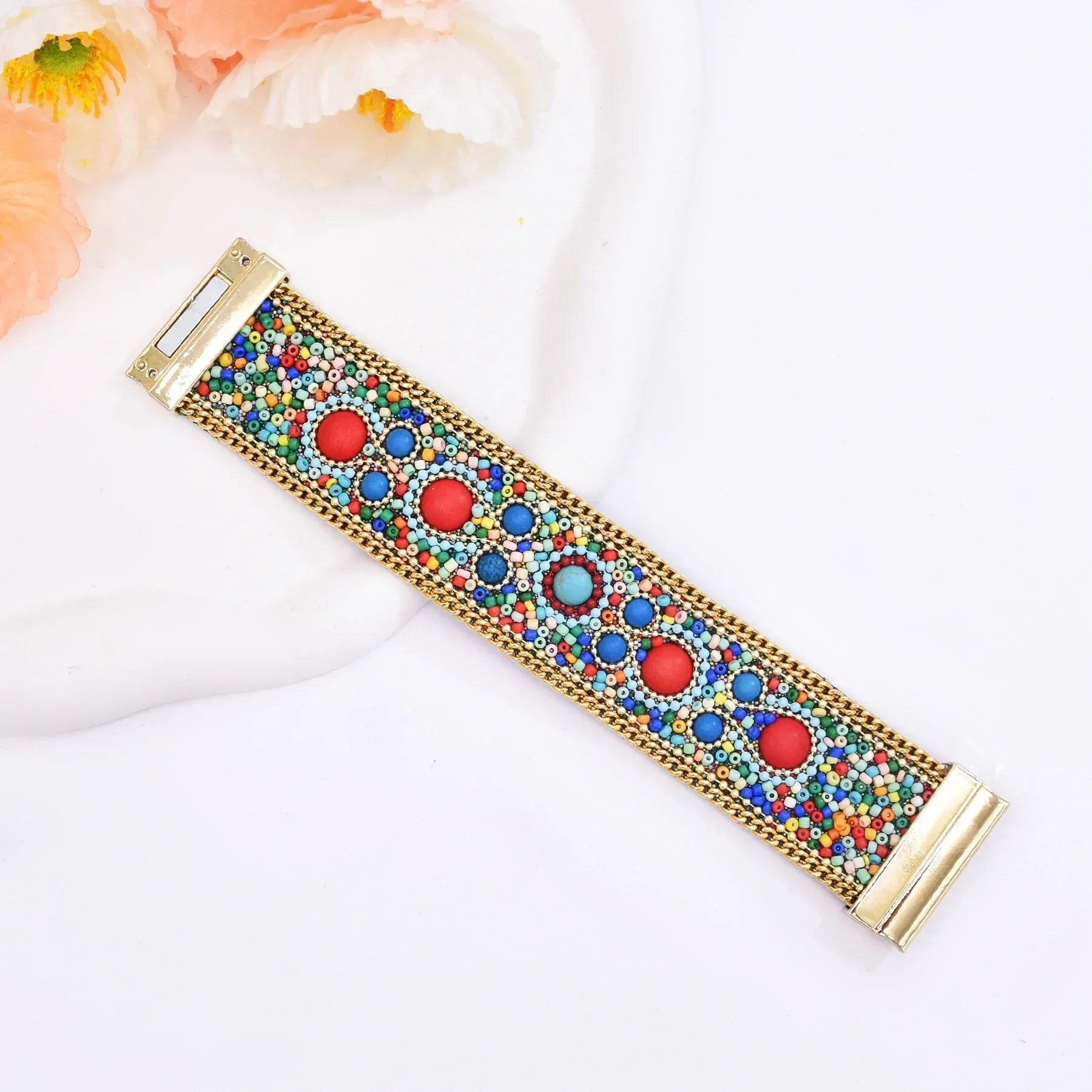 Turquoise Magnetic Snap Bracelet - Piña Colada