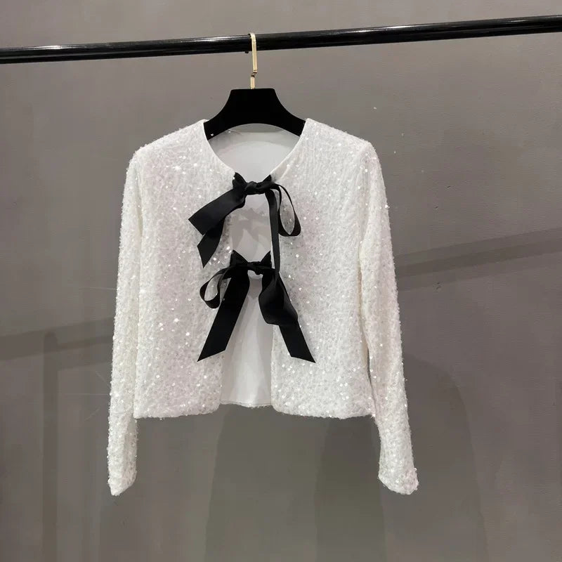 Sequins Jacket Bow Top - Piña Colada