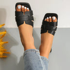 Solid Color Slide Sandals - Piña Colada
